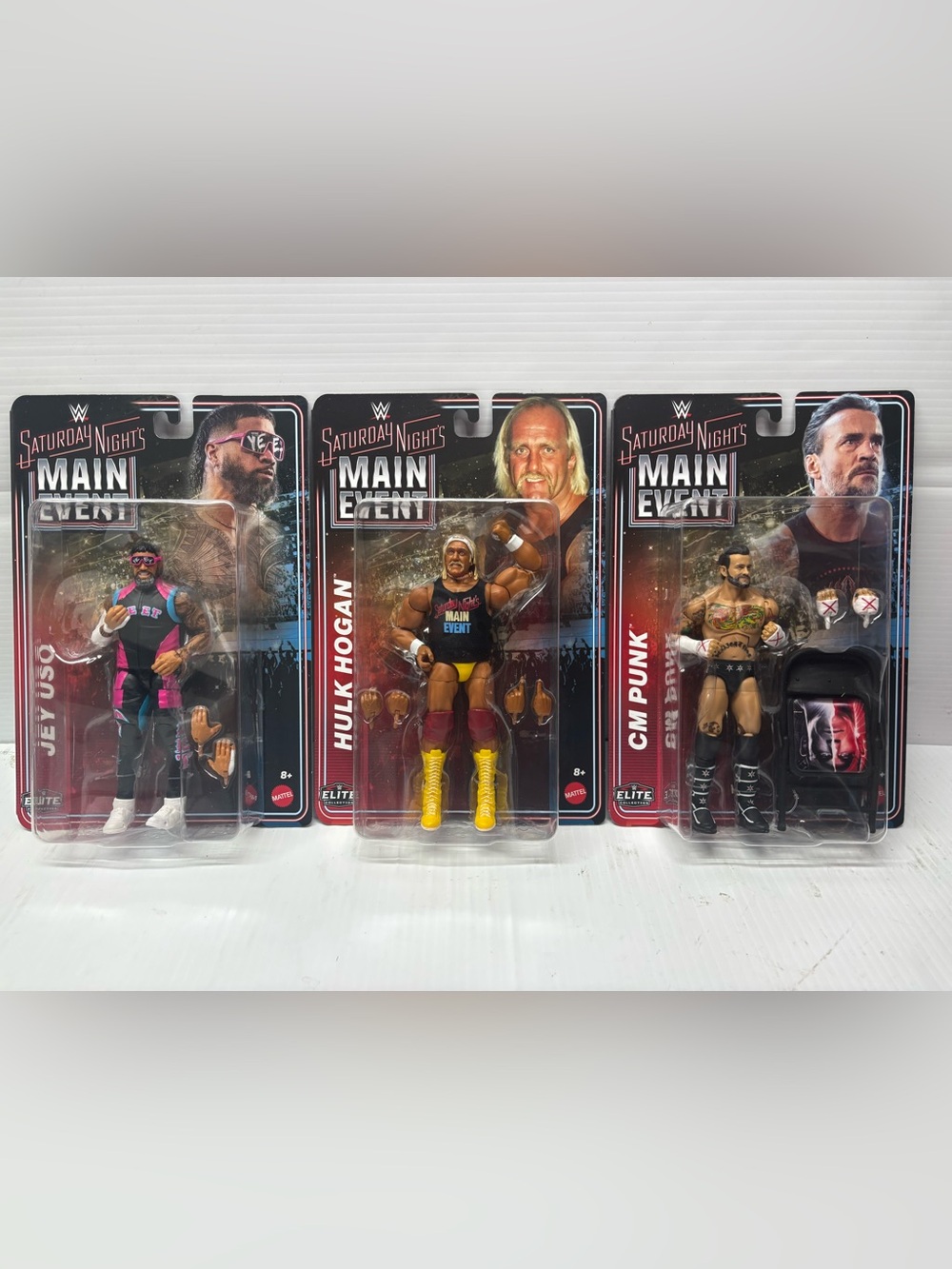 Mattel WWE Saturday Night's Main Event Elite CM PUNK HULK HOGAN JEY USO Lot NEW